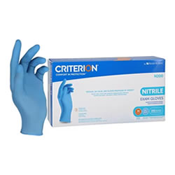 Criterion N200 Nitrile Exam Gloves Standard Sky Blue Non-Sterile X-Large