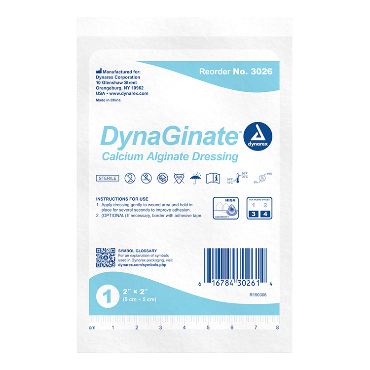 DynaGinate - Calcium Alginate Dressing, 4.25" x 4.25", 12/10/cs